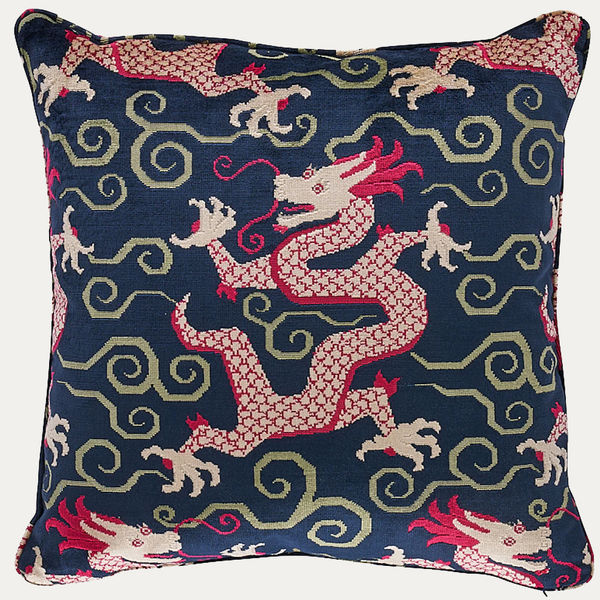 Schumacher Bixi Sapphire Velvet Cushion