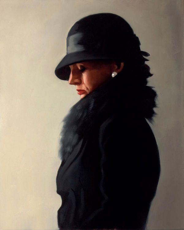 Jack Vettriano Portrait in Black and Pearl