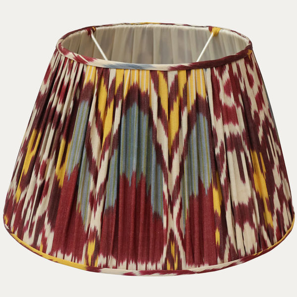 Robert Kime Termez Ikat Handsewn Gathered Lampshade