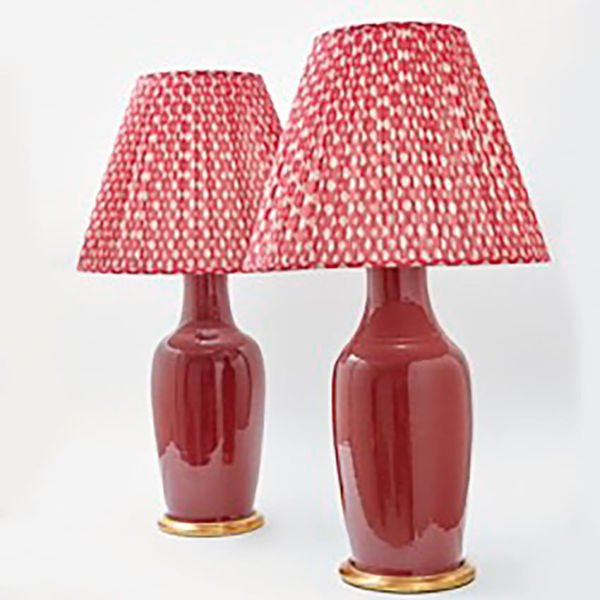 Pair of Baluster Shaped Chinese Sang de Boeuf Lamps