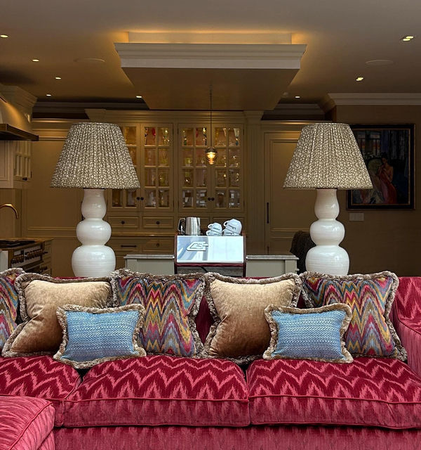 Christopher Spitzmiller Pair of Allen Lamps, Tea Stain Crackle