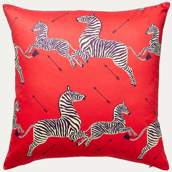 Zebras Petite Design Masai Red Decorative Cushion
