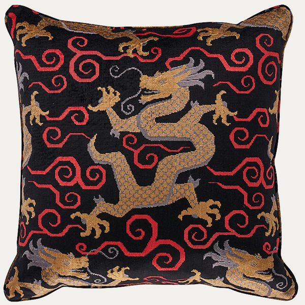 Schumacher Bixi Onyx Velvet Cushion