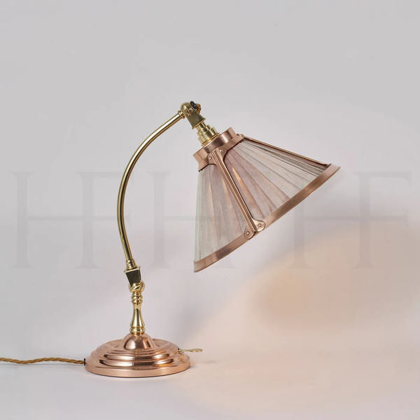 May Desk Lamp Polished Copper & Polished Brass Thyme Shade