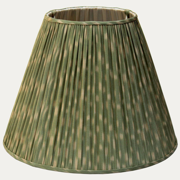 Robert Kime Amu Gold Green Silk Cotton Tall Empire Lampshade