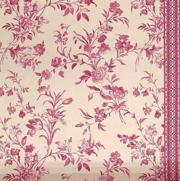 Avesnieres Flowers Canvas Light Raspberry