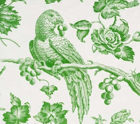 Great Toile Emerald Green On Oyster