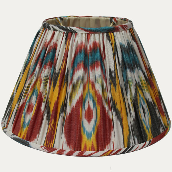 Multicoloured Silk & Cotton Ikat LampshadeMulticoloured Silk & Cotton Ikat Lampshade