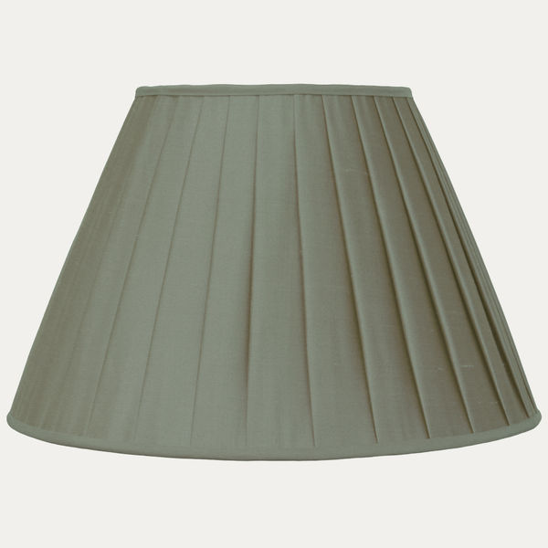 Crushed Pea Faille Lugano Silk Box Pleated Lampshade