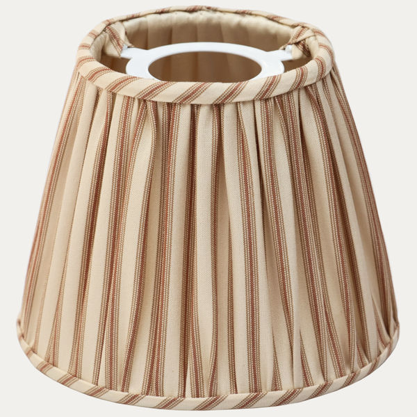 Schumacher Wellfleet Ticking Stripe Driftwood Handsewn Lampshade for Reading Lights