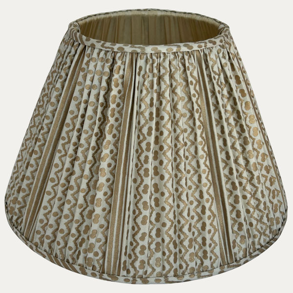 Fortuny Tapa Stripe Old Gold & White Lampshade