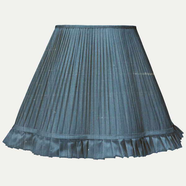 Dark Blue Strie SFJ Silk Scallop Lampshade