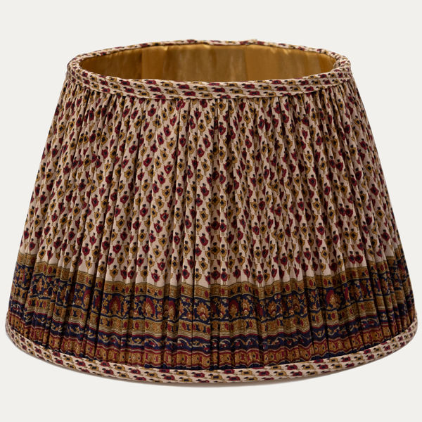 Vintage Crepe Silk Sari Lampshade with Small Scale Design