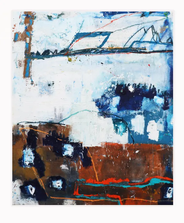 Peter Matthews Windbreaker, 2025 Oil, oil bar, earth matter, found objects and sand from Venice Beach, California on canvas from the Pacific coast of Hokkaido, Japan and Hainan, China 163.5 x 135 cm 64 3/8 x 53 1/8 in