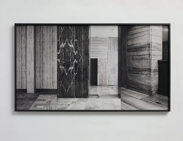 DAYANITA SINGH Montage V, 2019 Black and white archival pigment prints, archival tissue 77.6 x 136.4 x 4.5 cm (framed) Edition of 3