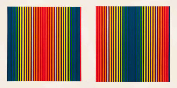 POLLY APFELBAUM Hudson River Valley Nirvana - OR, BG, 2016 Woodblock, Hiromi Handmade DHM-11 Triple Thick 102 x 101 x 4.5 cm (each, framed) Edition of 15