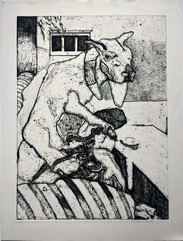 Tom Prochaska, Untitled (dog on a couch), 1971