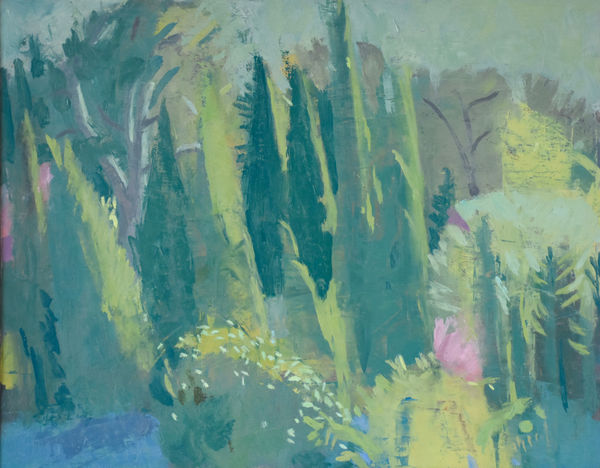 Benny Fountain, View From Marchutz Studio, First Blossoms, 2022