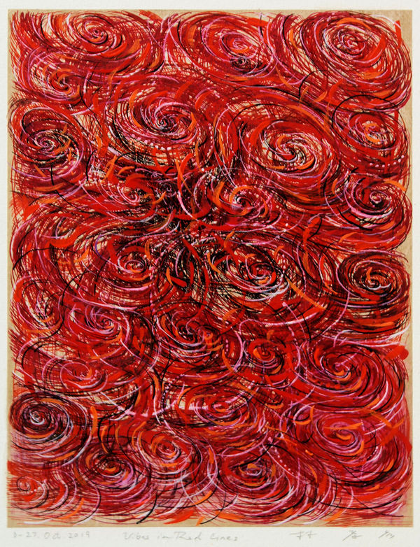 Takahiko Hayashi, D 27 Oct. 2019 Vibes in Red Lines, 2019