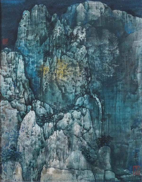 Wang Mansheng, Gazing at Mt. Lu’s Waterfall Springs from Hukou, 2013