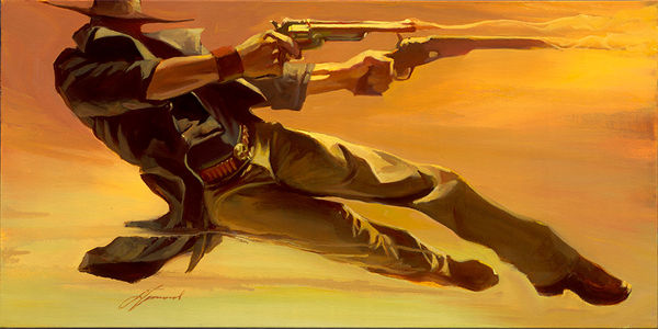 The Only Way Out Edition of 75 18x36 inches Series: Rust, Dust & Lust Hand embellished giclee on canvas