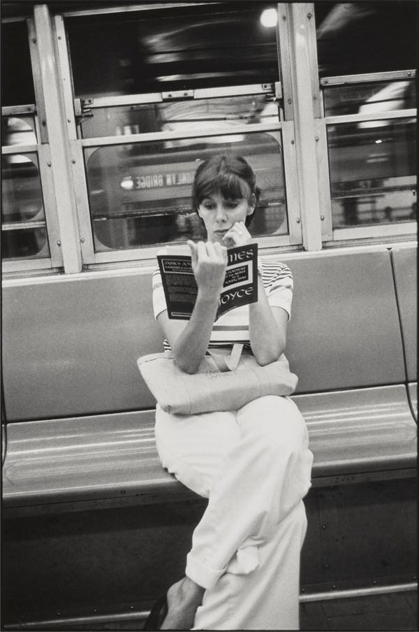 Louis Faurer, Untitled, New York City, (woman reading on subway), 1973.