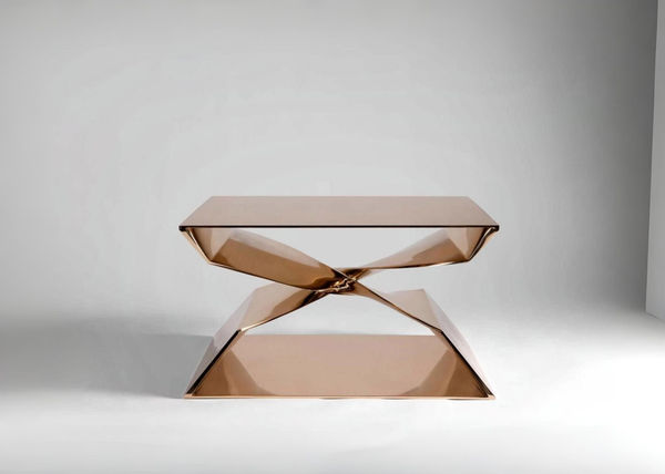 Sculptural Twist Bronze Coffee Table