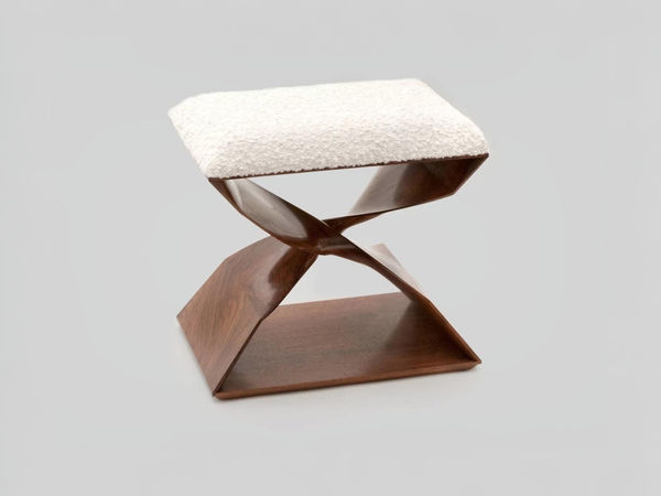 Sculptural Twist Stool (Walnut)