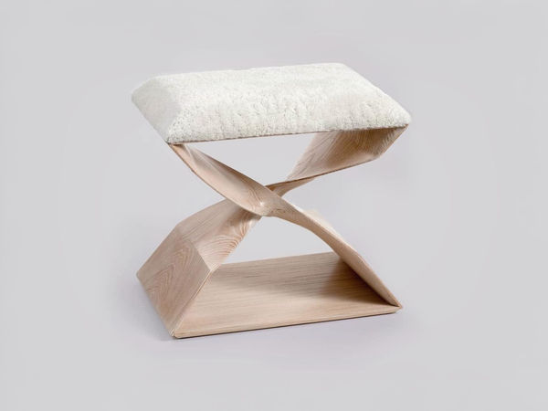 Sculptural Twist Stool (Cerused)