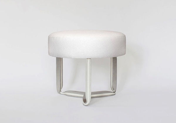 Sculptural Twist Round Ottoman (Stainless Steel)