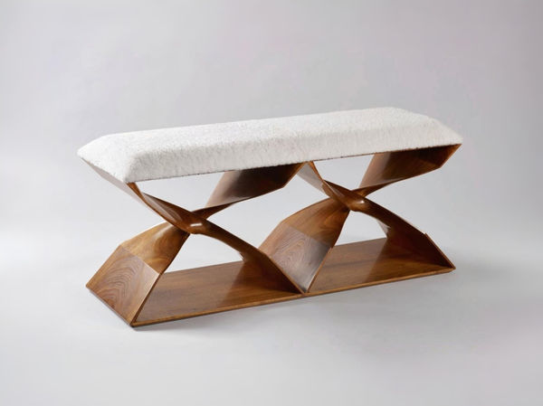 Sculptural Twist Xx Bench (Walnut)