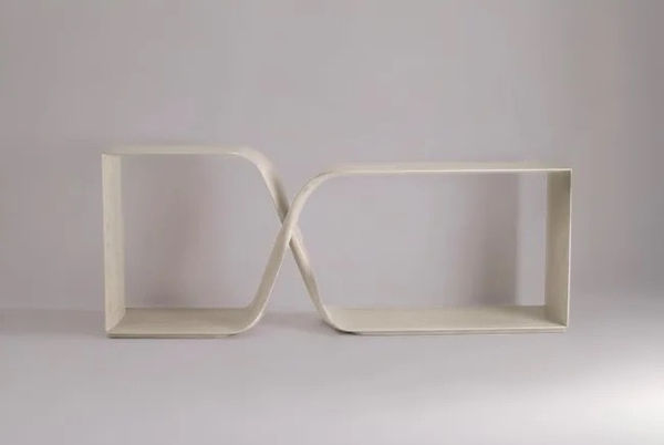 Sculptural Twist Freestanding Console (Cerused)