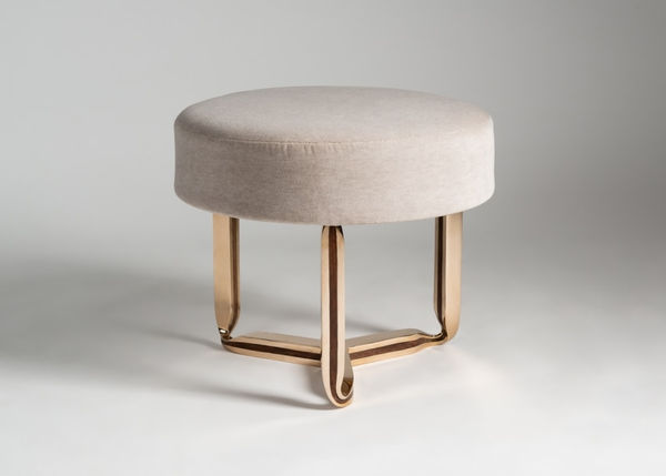 Sculptural Twist Round Ottoman (Bronze)