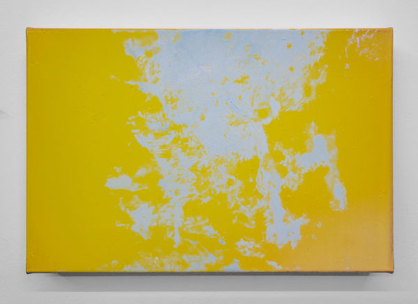 Gérard TRAQUANDI Bleu fond jaune , 2023 22 x 33 cm