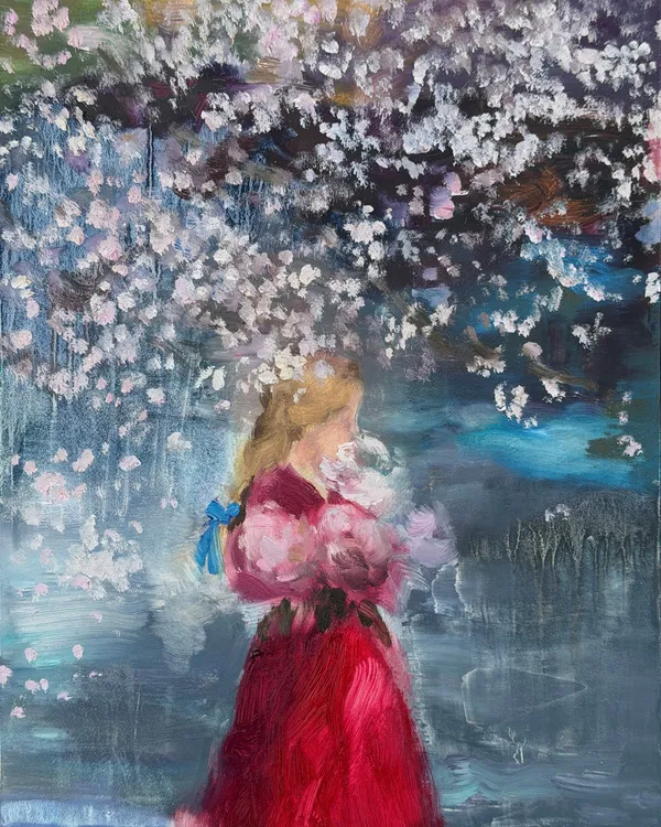 Darlene Cole, Book of Love (red velvet dress under the cherry blossoms), 2026