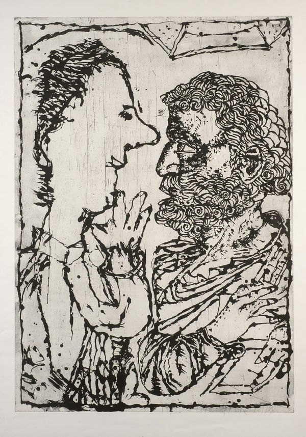 JEAN-PIERRE PINCEMIN, Untitled (189 - Saint-Pierre et Autoportrait), 1992