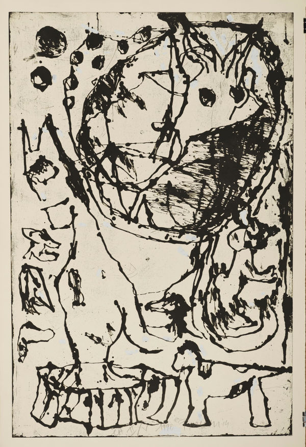 JEAN-PIERRE PINCEMIN Untitled (152), 1991 Épreuve d'artiste (EA 2/5) d'une édition de cinquante épreuves numérotées.Signée, datée, tirée sur vélin d'arches, sur les presses de l'atelier Tanguy Garric, Paris. Aquatinte au sucre sur cuivre rehaussée 124 x 84 cm / 48 7/8 x 33 1/8 in.