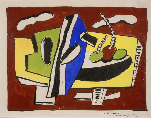 Nature morte, jaune et bleue