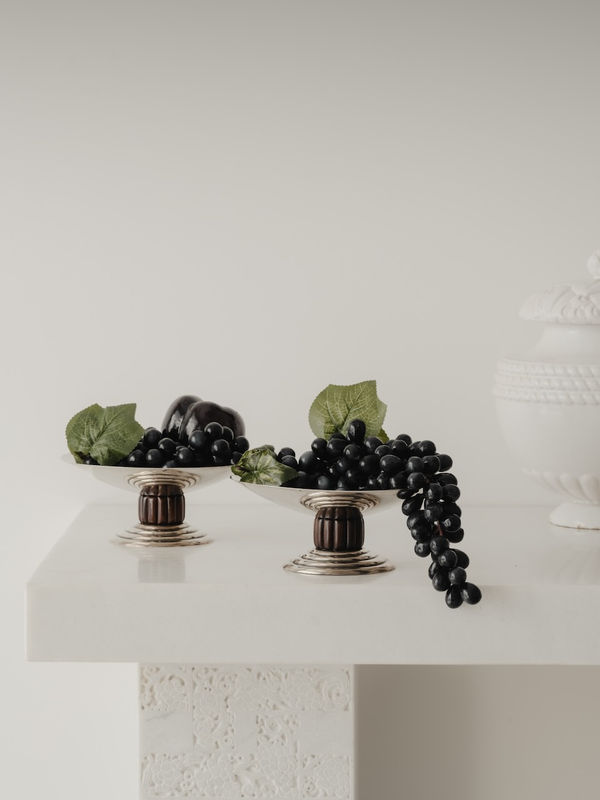 JEAN PUIFORCAT PAIR OF 'COMPOTIERS', c. 1930