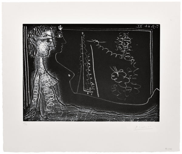 Pablo Picasso, Modèle avec peintre au second plan, 1966