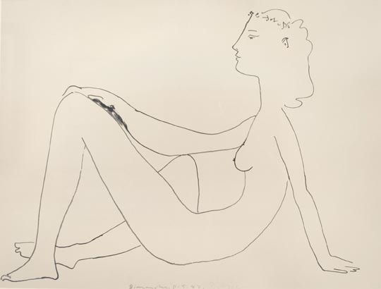 Pablo Picasso, Nu assis, de profil, 1947