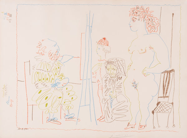 Pablo Picasso, Le Modèle et Deux Personnages, 1954