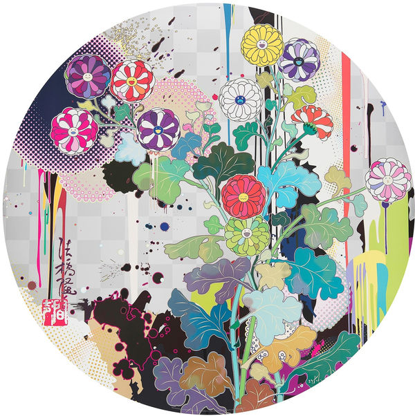 Takashi Murakami, With Reverence, I Lay myself before you-Kōrin-Chrysanthemum, 2009