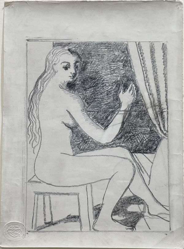 Paul Delvaux - Nu féminin assis, /