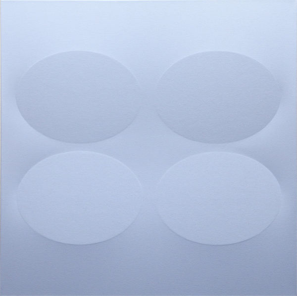 Turi Simeti, 4 ovali azzurri color cielo, 2017