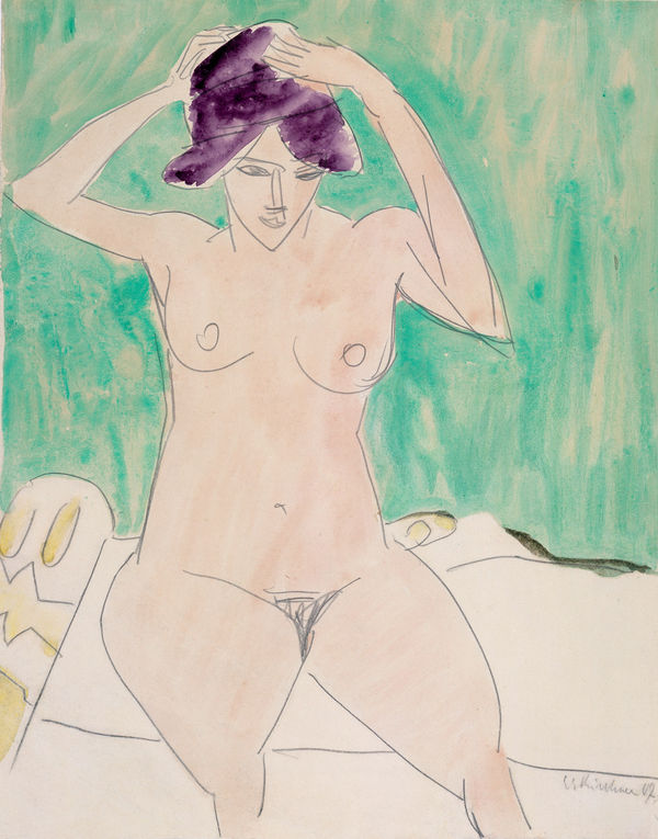 ERNST LUDWIG KIRCHNER, Frau mit Hut, 1909/10