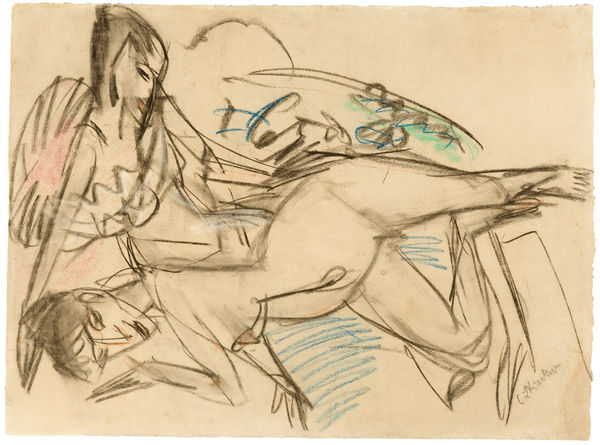 ERNST LUDWIG KIRCHNER Liegende Akte, ca. 1912 Crayon and pastel on paper 51 x 68 cm 20 1/8 x 26 3/4 in