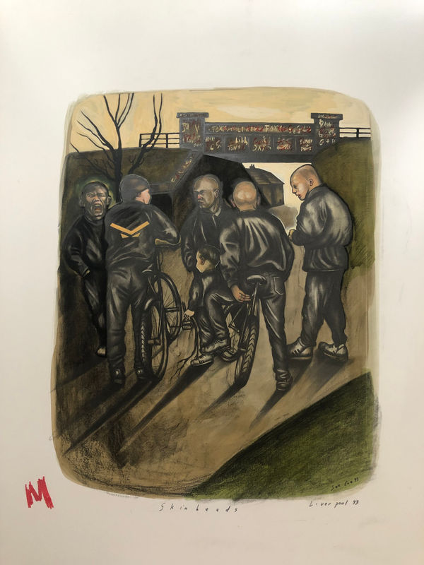 Skinheads, 1993 Graphite, charcoal, ink and gouache on white Strathmore Bristol board 29 x 23 1/8 in (73.7 x 58.8 cm) Series: The Liverpool Series