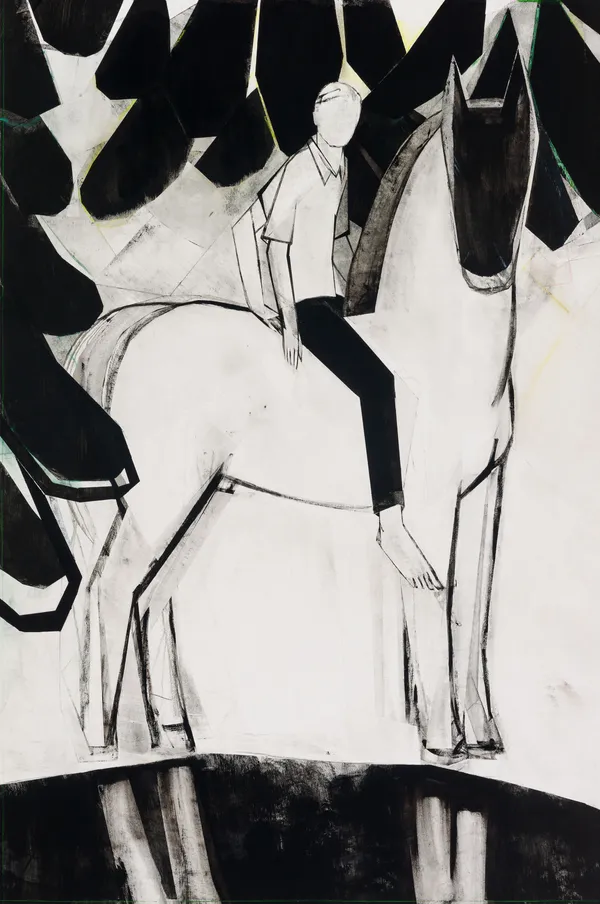 Iris Schomaker Untitled, 2026 watercolor and oil on paper 127 x 64 cm 50 x 25 1/4 in
