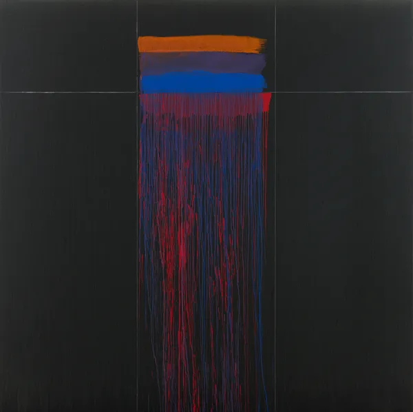 Pat Steir Winter Evening, 2021-22 oil on canvas 274.3 x 274.3 cm 108 x 108 in